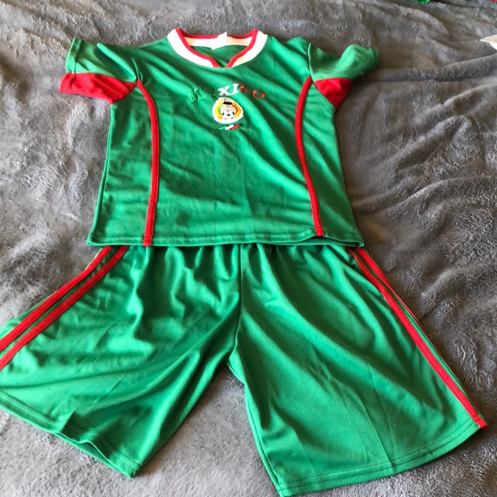 Boys Mexico soccer uniform set